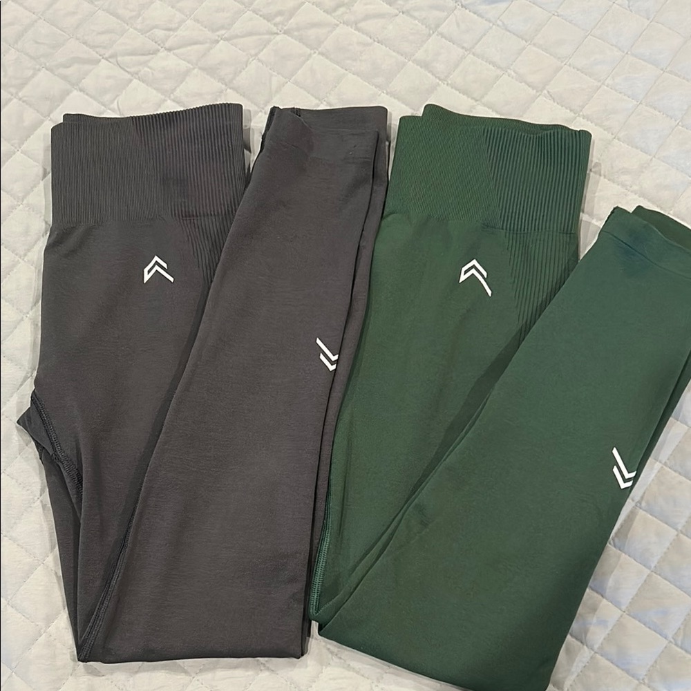 Oner Active Leggings Green and Gray Stretchy Workout Wear